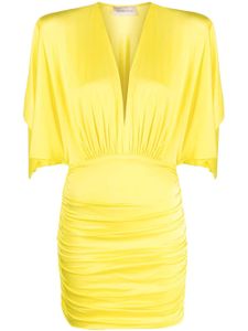 Alexandre Vauthier robe froncée à col v - Jaune