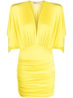 Alexandre Vauthier robe froncée à col v - Jaune