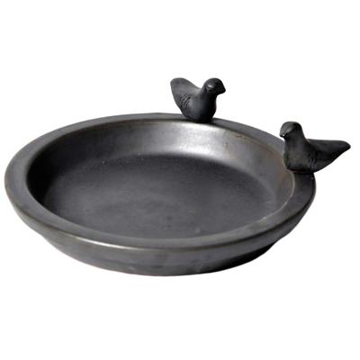 Mega Collections Vogelbad/voederschaal - zwart - keramiek - D30 x H4 cm - drinkschaal voor tuinvogels Mega Collections Vogelbad/voederschaal - zwart - keramiek - D30 x H4 cm - drinkschaal voor tuinvogels