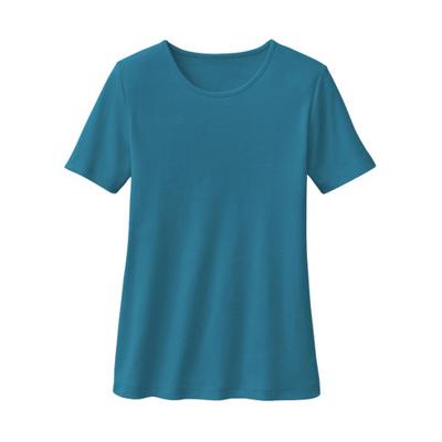 Biokatoenen shirt met ronde hals, leisteen 40/42