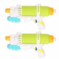 2x Waterpistolen/waterpistool groen/wit van 34 cm kinderspeelgoed - Waterpistolen