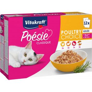 Vitakraft Poésie Classique Poultry Choice in gelei natvoer kat (12 x 85 g) 1 verpakking (12 x 85 g)