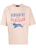 DSQUARED2 t-shirt en coton à logo imprimé - Rose