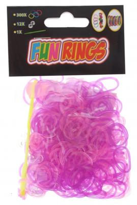 TOM Fun Rings armband vlechten paars/roze 313-delig TOM Fun Rings armband vlechten paars/roze 313-delig