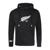 Rugby Vintage - Nieuw Zeeland Cross Neck Hoodie - Zwart - thumbnail