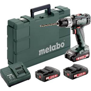 Metabo BS 18 L Set 602321540 Accu-schroefboormachine 18 V 2 Ah Li-ion Incl. 3 accus, Incl. koffer