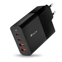 NGS Bud 100 W - Ultrasnelle wandlader met 2 USB-C-poorten (PD & PPS 100 W), 2 USB-A (QC 3.0, 30 W), compact en draagbaar, voor smartphones, tablets, laptops, vlamvertragende GAN-materialen,