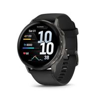 Garmin Venu 4, 45mm, Premium smartwatch met GPS, AMOLED-touchscreen, LED-zaklamp, Geavanceerde gezondheids- en fitnessfuncties, Tot 10 dagen batterijduur, Slate Black/Black