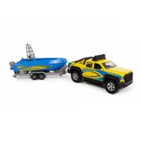 Kids Globe Globe Terreinwagen met Trailer en Boot, 29cm