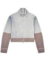 MM6 Maison Margiela cardigan en maille nervurée à zip - Tons neutres - thumbnail