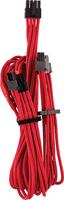 Corsair Premium kabel, 6+2 pin, PCIe, dubbele kabel, type 4 (generatie 4-serie), voor voedingen, met ommanteling, rood