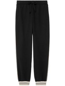 Gucci pantalon de jogging en coton à logo GG - Noir