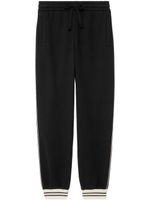 Gucci pantalon de jogging en coton à logo GG - Noir