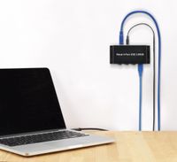 Renkforce RF-3955362 USB 3.2 Gen 1-hub 4 poorten Met metalen behuizing, Individueel schakelbaar, Voor wandmontage Zwart - thumbnail