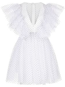 Macgraw Tabetha micro-dot print flared dress - Blanc