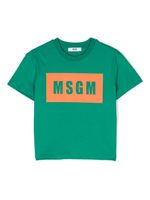 MSGM Kids t-shirt en coton à logo imprimé - Vert