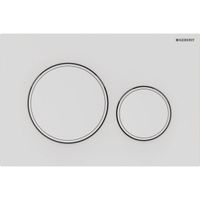 Geberit Sigma20 bedieningplaat, 2-toets spoeling frontbediening voor toilet 24.6x16.4cm mat wit 115882011