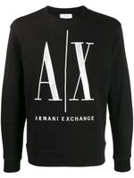 Armani Exchange sweat à logo brodé - Noir