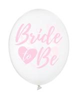 PartyDeco 6 transparante ballonnen Bride to be 30 cm roze
