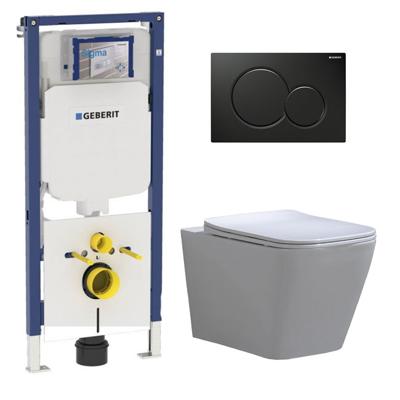 Geberit UP720 Toiletset - Inbouw WC Hangtoilet Wandcloset Rimfree - Alexandria Flatline Sigma-01 Zwart Geberit UP720 Toiletset - Inbouw WC Hangtoilet Wandcloset Rimfree - Alexandria Flatline Sigma-01 Zwart