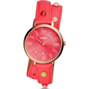 Horlogeband Fossil ES4101 Onderliggend Leder Roze 14mm