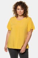 Ulla Popken Blouse, A-lijn, V-hals, volantmouwen - Grote Maten