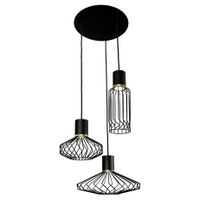 Nowodvorski Hanglamp Pico 3 lichts Ø 43 cm zwart-goud - thumbnail