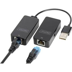 Digitus USB 2.0, Computer, Muis, Netwerk, Laptop, Toetsenbord/muis Adapter [1x USB 2.0 bus A, USB-A 2.0 stekker - 2x RJ45-bus, RJ45-bus 8p8c] DA-70141 20.00 cm