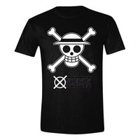 One Piece T-Shirt Skull Black & White Size XL - thumbnail