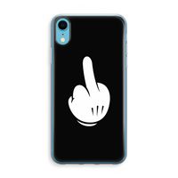 Middle finger black: iPhone XR Transparant Hoesje