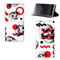 Mobiel BookCase Sony Xperia L1 Skull Red - thumbnail