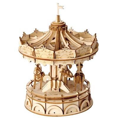 Robotime 3d-puzzel Merry Go Round 17,7 Cm Hout Naturel