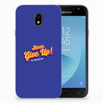 Samsung Galaxy J3 2017 Siliconen hoesje met naam Never Give Up