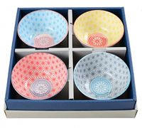 Tokyo Design Studio - Star Wave - Rijstkommen set - Set van 4 - 12 x 6cm 300ml