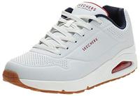 Skechers Uno Stand On Air heren Trainers, White Durabuck Navy Red Trim, 48.5 EU