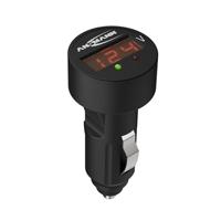 ANSMANN Power Check 12/24 V spanningsmeter, testapparaat en led-voltmeter voor sigarettenaansteker, ideaal voor 12 V en 24 V autobatterijen, met led-display