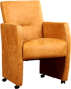 Cognac leren moderne eetkamerfauteuil Pleasure - Kenia Leer Cognac (cognac leer)