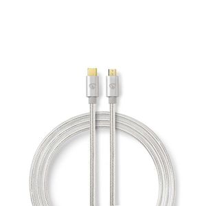 Nedis CCTB60650AL30 USB-kabel 3 m USB 2.0 Micro-USB B USB C Aluminium