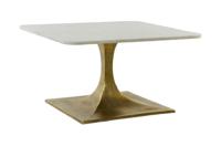 Light & Living Salontafel Rickerd Marmer, 70 x 70cm - Wit - Vierkant - thumbnail