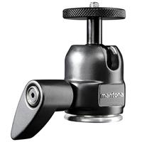 Mantona Basic kogelkop Small – bijzonder lichte en compacte statiefkop, 180 g, draagvermogen 6 kg, met 3/8 inch en 1/4 inch aansluiting, voor camera, monopod, fotostatief, lampstatief, studiostatief