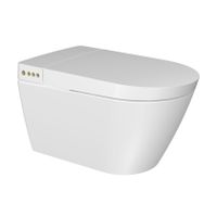 Wandcloset Creavit Smart WQ | Rimless | Met bidet | Warm/koud water | Incl. Softclose toiletbril | Keramiek | Wit - thumbnail