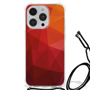 Shockproof Case voor iPhone 14 Pro Polygon Red