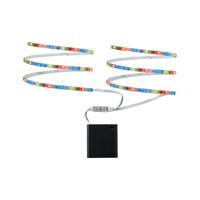 Paulmann 70700 Functie Mobiele strip 2x80cm RGB 1,2W 9V 6LR61 wit metaal/kunststof LED-lichtstrip lichtstrip lichtslang, 80 x 5 x 0.3 cm