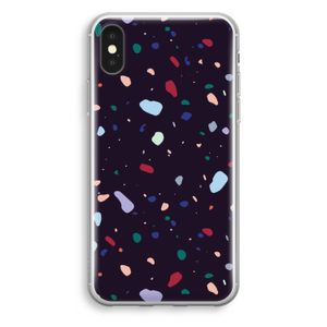 Dark Rounded Terrazzo: iPhone XS Transparant Hoesje