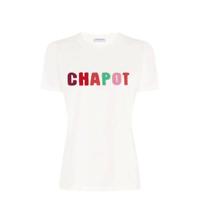 Fabienne Chapot T-shirt Terry met tekst en 3D applicatie gebroken wit