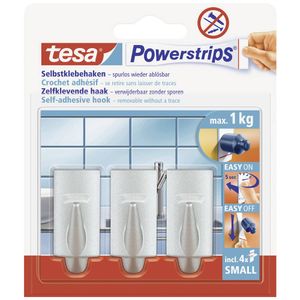 tesa POWERSTRIPS® Zelfklevende haak Small Trend Chroom (mat) Inhoud: 3 stuk(s)