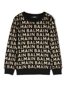 Balmain Kids sweat en coton à logo imprimé - Noir