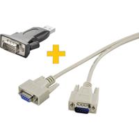 Renkforce USB 2.0, Serieel Aansluitkabel [1x USB-A 2.0 stekker - 1x D-sub stekker 9-polig] 1.00 m Vergulde steekcontacten