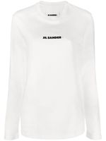 Jil Sander sweat en coton à logo imprimé - Blanc