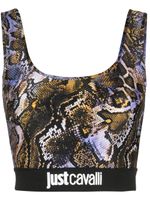 Just Cavalli brassière de sport à imprimé peau de serpent - Noir